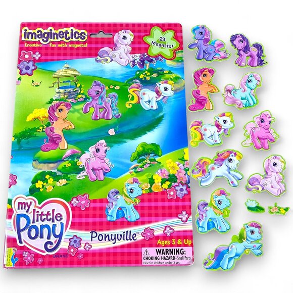 My Little Pony Imaginetics Ponyville Board with 12 Magnets Minty G3 MLP VTG 2003 - Picture 1 of 11